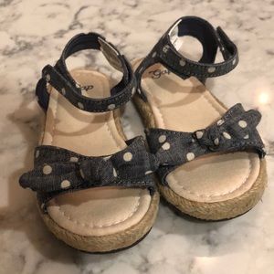 Polka Dot Chambray Espadrille Sandals